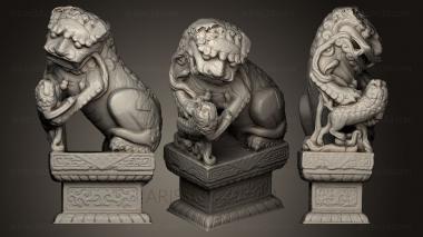 Figurines lions tigers sphinxes (STKL_0211) 3D model for CNC machine